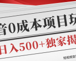 短视频变现套路剖析，抖音0成本赚钱项目玩法，日入500+独家揭秘（共2节视频）-铭创资源库