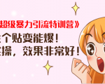 《小红书超级暴力引流特训营》随便发个贴变能爆,详细实操,效果非常好!-铭创资源库