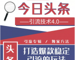 今日头条引流技术4.0，微头条实战细节，微头条引流核心技巧分析，快速发布引流玩法-铭创资源库