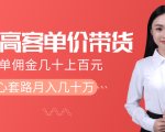 抖音高单价带货项目,一单佣金几十上百元,核心套路月入几十万(共3节)-铭创资源库