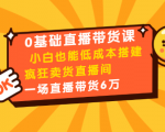 0基础直播带货课:小白也能低成本搭建疯狂卖货直播间:1场直播带货6万-铭创资源库