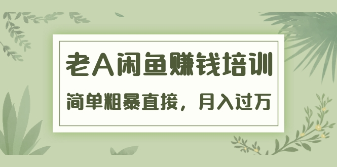 《老A闲鱼赚钱培训》简单粗暴直接，月入过万真正的闲鱼战术实课（51节课）-铭创资源库