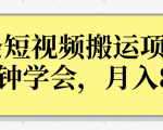 操作性非常强的头条号短视频搬运项目，3分钟学会，轻松月入8000+-铭创资源库