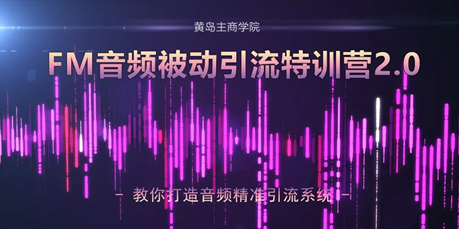 黄岛主·FM音频引流特训营2.0：独家引流模式，单账号50W+播放量，轻松变现-铭创资源库