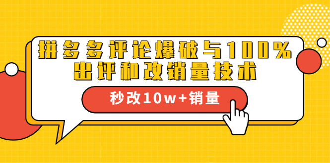 2021拼多多黑科技：拼多多评论爆破与100%出评和改销量技术-铭创资源库