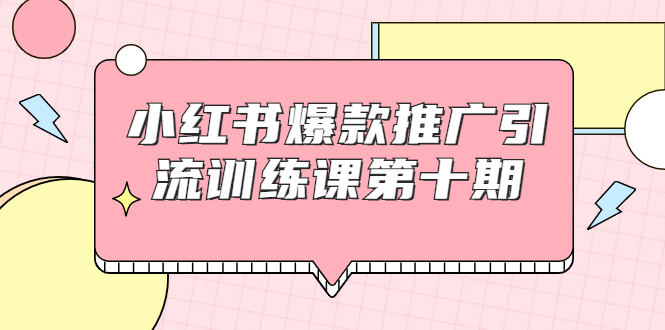 小红书爆款推广引流训练课第十期，手把手带你玩转小红书，轻松月入过万-铭创资源库
