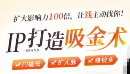 IP打造吸金术：0基础0资源，也能扩大影响力100倍，让钱主动找你！-铭创资源库