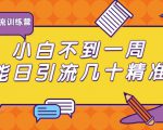 清和行记引流训练营：小白不到一周便能日引流几十精准粉-铭创资源库