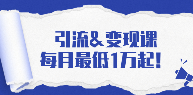 引流&变现课：分享一整套流量方法以及各个渠道收入，每月最低1万起！-铭创资源库