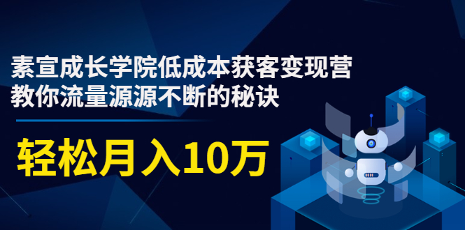 素宣成长学院低成本获客变现营，教你流量源源不断的秘诀，轻松月入10万-铭创资源库