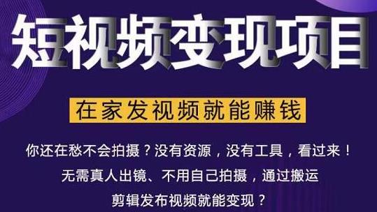 在家也能操作的短视频赚钱项目，无需真人，不用拍摄，纯搬运月入2到5万-铭创资源库