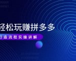 带你轻松玩赚拼多多:花的少 赚的多 爆款更简单 爆款打造流程实操讲解-铭创资源库