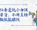 全民任务变现小白课,不用带货,不用直播,拍视频就能赚钱-铭创资源库