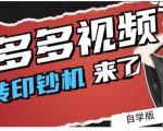 拼多多视频搬砖印钞机玩法,2021年最后一个短视频红利项目-铭创资源库