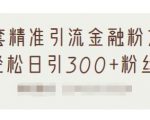 1套精准引流金融粉方法,轻松日引300+粉丝-铭创资源库