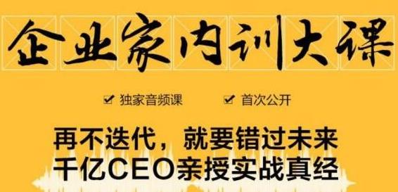 企业家内训大课，未来企业必学经验，价值1299元-铭创资源库