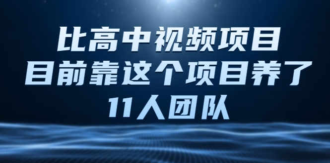 比高中视频项目，目前靠这个项目养了11人团队【视频课程】-铭创资源库