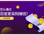 大王·怎么通过百度爱采购赚钱,已经通过百度爱采购完成200多万的销量-铭创资源库
