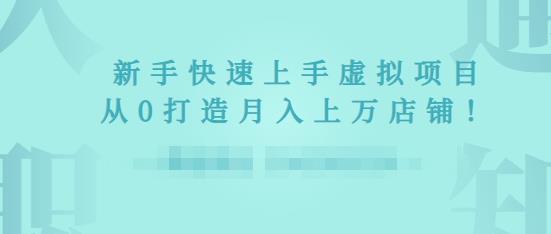 2022年虚拟项目实战指南，新手从0打造月入上万店铺-铭创资源库