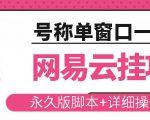 网易云挂机项目云梯挂机计划,永久版脚本+详细操作视频-铭创资源库