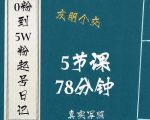 0粉到5万粉起号日记,大志参谋起号经历及变现逻辑-铭创资源库