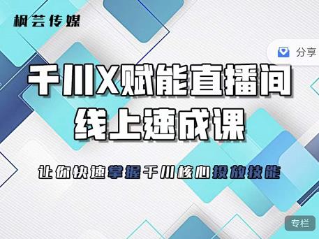 枫芸传媒-线上千川提升课，提升千川认知，提升千川投放效果-铭创资源库