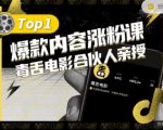 【毒舌电影合伙人亲授】抖音爆款内容涨粉课,5000万抖音大号首次披露涨粉机密-铭创资源库