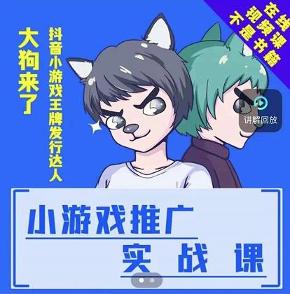 大狗来了：小游戏推广实战课，带你搭建一个游戏推广变现账号-铭创资源库