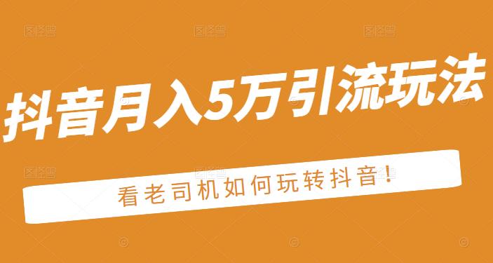 老古董·抖音月入5万引流玩法，看看老司机如何玩转抖音(附赠：抖音另类引流思路)-铭创资源库