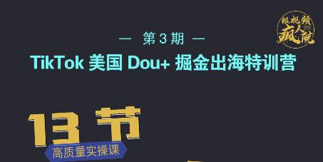 TikTok美国Dou+掘金出海特训营，美国dou+成功投放95%-铭创资源库