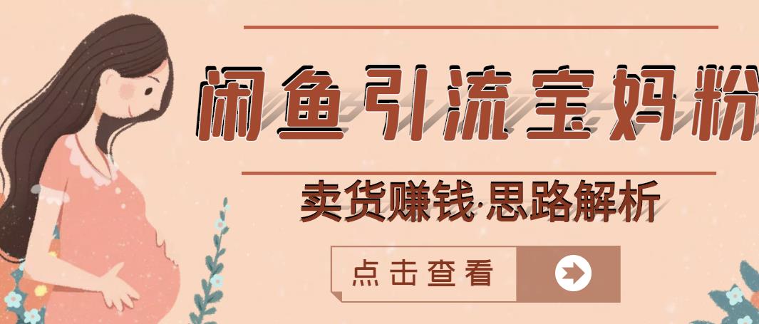 闲鱼引流宝妈粉+卖货赚钱一个月收益30000+（实操视频教程）-铭创资源库