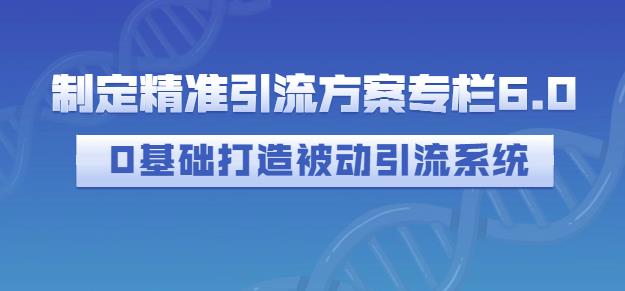 制定精准引流方案专栏6.0，0基础打造被动引流系统-铭创资源库