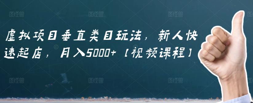 虚拟项目垂直类目玩法，新人快速起店，月入5000+【视频课程】-铭创资源库