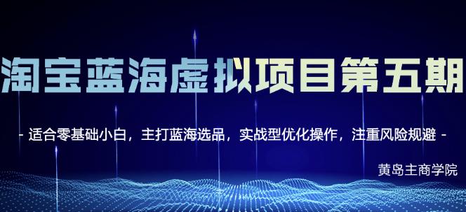 黄岛主淘宝虚拟无货源3.0+4.0+5.0，适合零基础小白，主打蓝海选品，实战型优化操作-铭创资源库