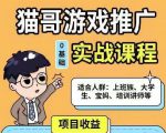 猫哥·游戏推广实战课程,单视频收益达6位数,从0到1成为优质游戏达人-铭创资源库