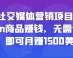 亚马逊社交媒体营销项目,推广Amazon商品赚钱,无需任何投资,即可月赚1500美元-铭创资源库