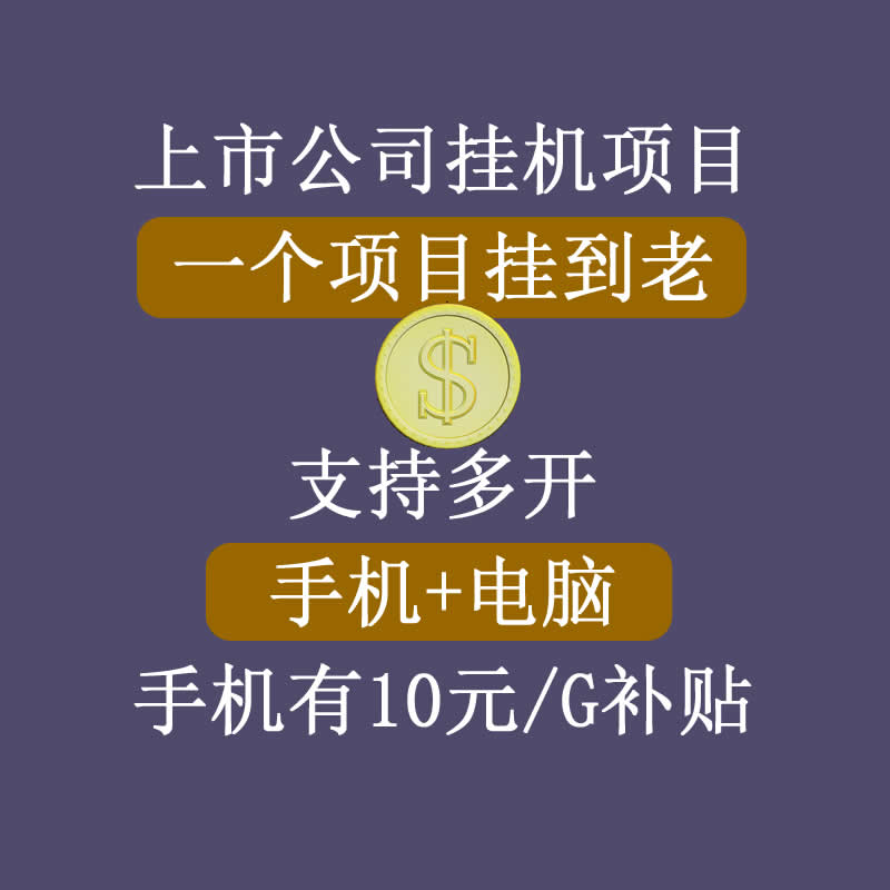 正规挂机项目，支持手机电脑一起挂，支持虚拟机多开，可以挂到老-铭创资源库
