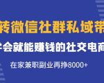 玩转微信社群私域带货,学会就能赚钱的社交电商,在家兼职副业再挣8000+-铭创资源库
