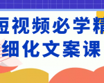 短视频必学精细化文案课,提升你的内容创作能力、升级迭代能力和变现力(价值333元)-铭创资源库