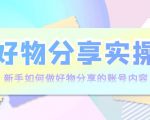 好物分享实操:新手如何做好物分享的账号内容,实操教学-铭创资源库