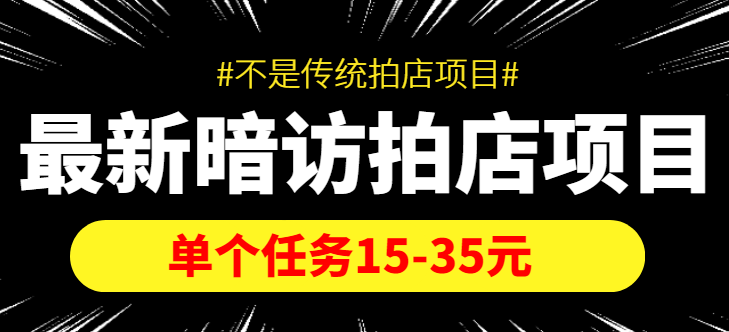 最新暗访拍店信息差项目，单个任务15-35元（不是传统拍店项目）-铭创资源库