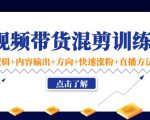 短视频带货混剪训练营:底层逻辑+内容输出+方向+快速涨粉+直播方法-铭创资源库