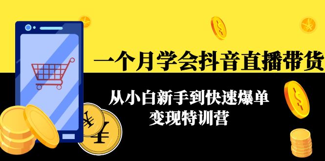 一个月学会抖音直播带货：从小白新手到快速爆单变现特训营(63节课)-铭创资源库
