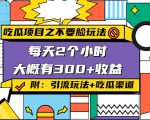 吃瓜项目之不要脸玩法,每天2小时,收益300+(附 快手美女号引流+吃瓜渠道)-铭创资源库