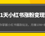 21天小红书涨粉变现营(第4期):带你掌握小红书爆款玩法,月赚10W+秘密-铭创资源库