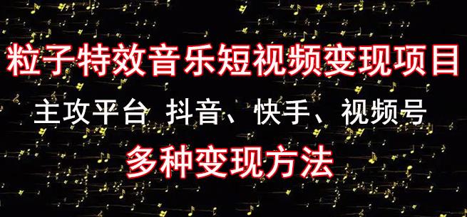 黄岛主《粒子特效音乐短视频变现项目》主攻平台抖音、快手、视频号多种变现方法-铭创资源库