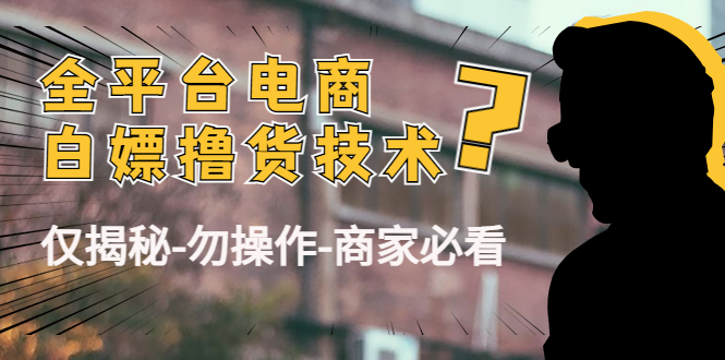 外面收费2980的全平台电商白嫖撸货技术（仅揭秘勿操作-商家防范必看）-铭创资源库