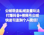 公域导流私域流量玩法:打爆抖音+视频号公域,快速引流到个人微信!-铭创资源库