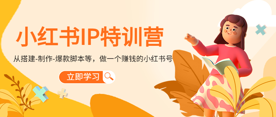小红书IP特训营：从搭建-制作-爆款脚本等等，做一个赚钱的小红书号-铭创资源库