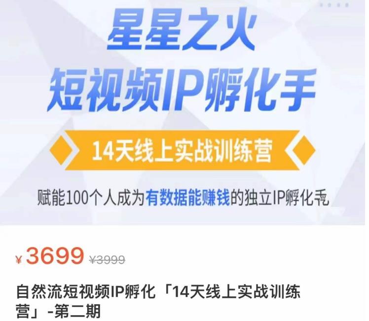 瑶瑶·自然流短视频IP孵化第二期，14天线上实战训练营，赋能100个人成为有数据能赚钱的独立IP孵化手-铭创资源库